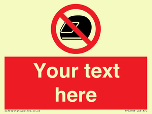 Custom No Motorcycle Helmets Sign